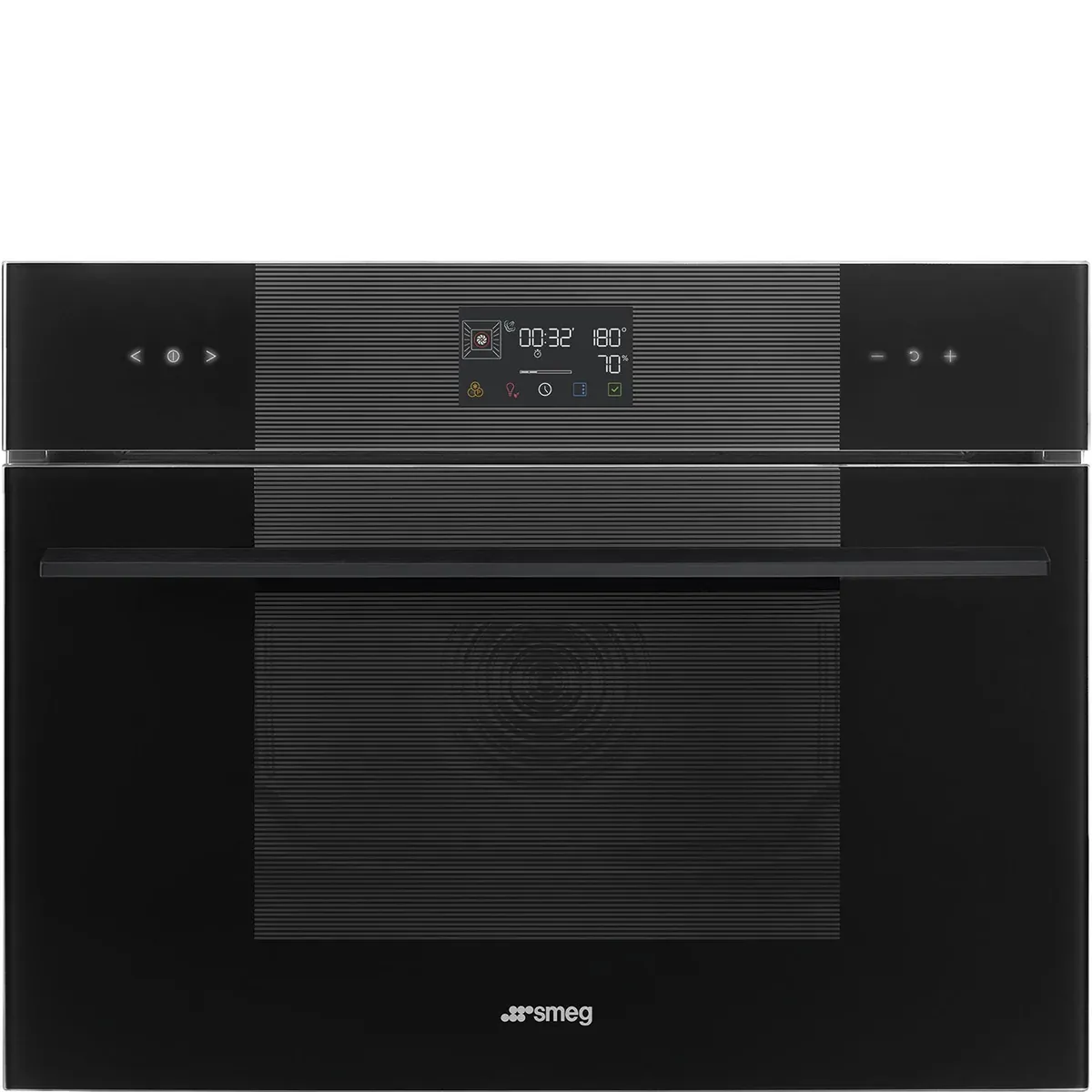 Компактные духовки Smeg Linea в чёрном стекле