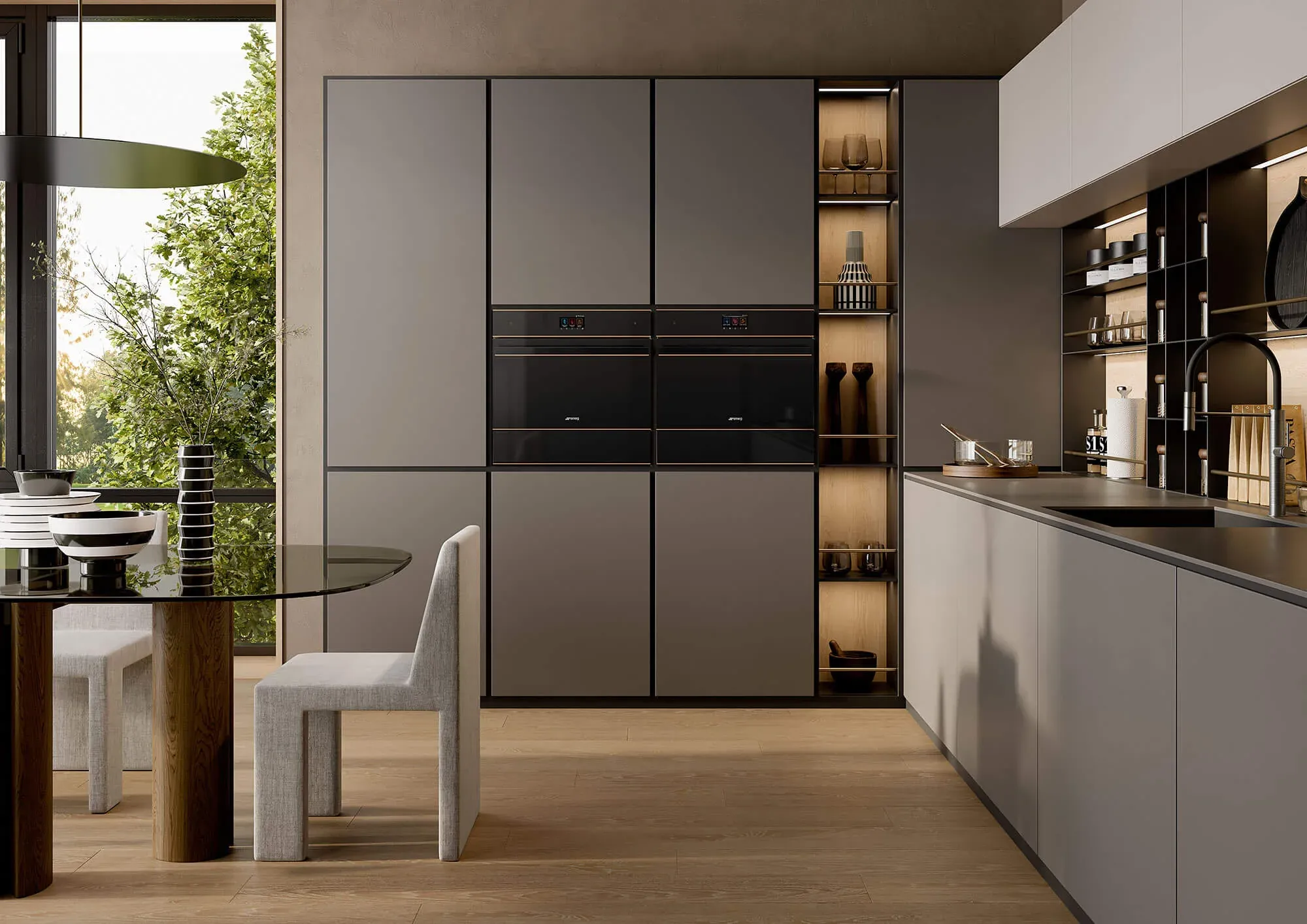 Кухня Smeg в одном стиле с комплектом техники